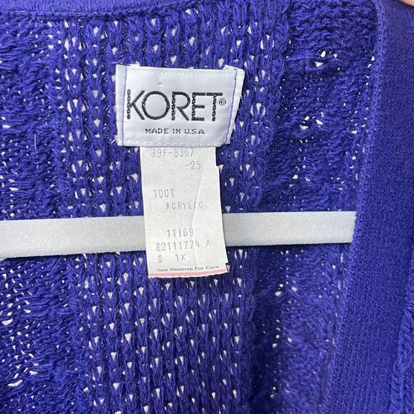 Vintage 1990's Koret Purple Button Up Sweater Vest 1X - Picture 3 of 3